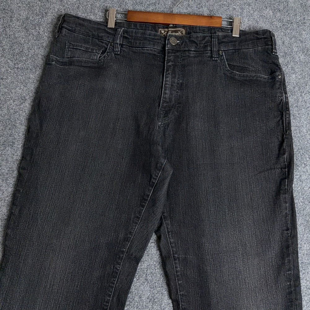 34 Heritage Charisma Jeans Mens 42x34 Black Denim Comfort Rise Classic Fit Pants